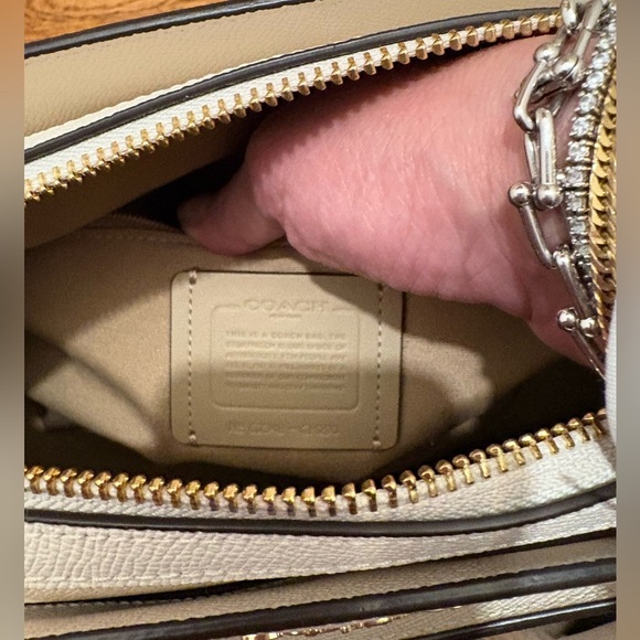 Coach Mini Darcy Carry All Bag With Wristlet Gold Chalk Color. Set! - Picture 5 of 11